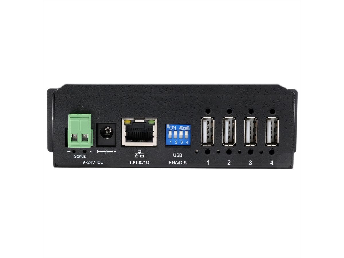 EX-6003HMVS Ethernet 1Gigabit to 4x USB 2.0 Ports, with 15KV ESD Overvoltage Protection in Metal Case
