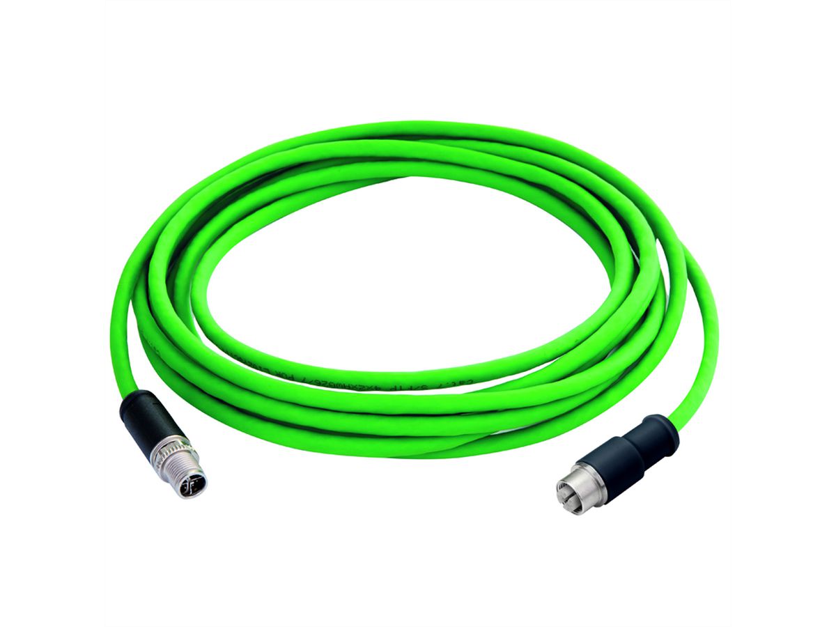 TELEGÄRTNER STX M12x1-M12x1 VL X-kod. Cat.6A, CP01CS02B-SFTP2607C7-1PUR-A0200, 2 m