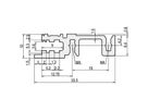 SCHROFF horizontaal railfront, type H-KD, zwaar, korte lip, 20 PK
