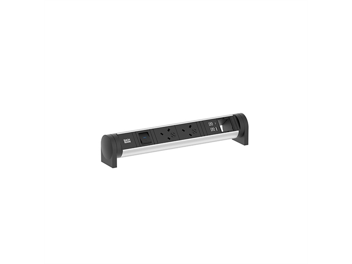 BACHMANN CYCLE Desk 2xUK 1xswitch 1xCM 1xUSB A/C 22W 0.2m GST18