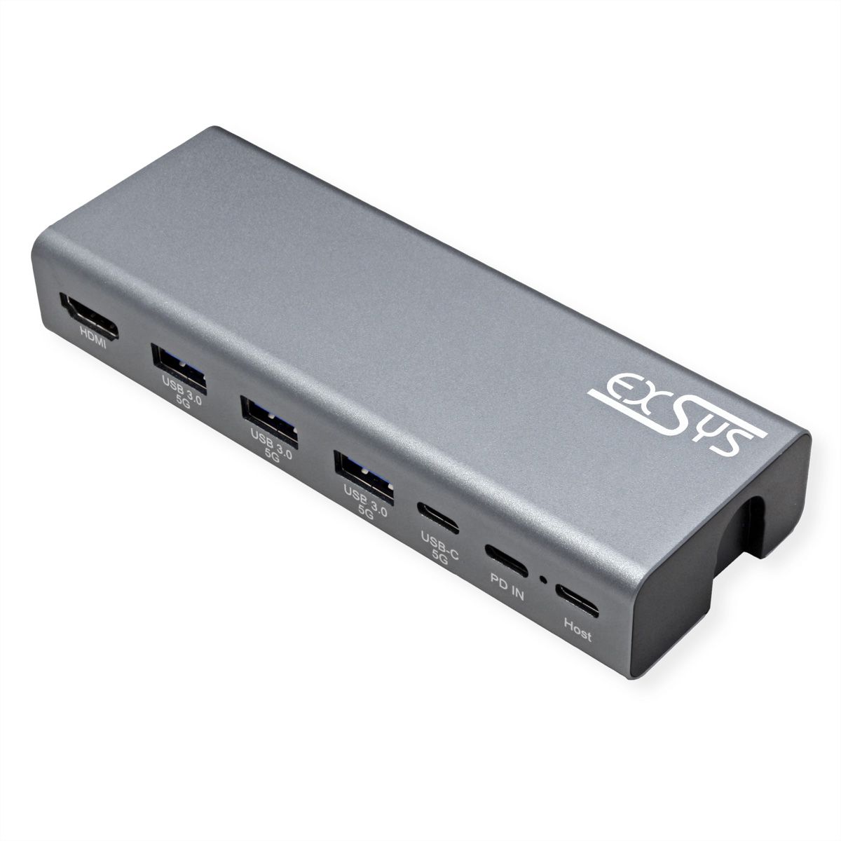 EXSYS EX-1224HM Laptop-Stand with removable 7-in-1 USB-C docking station, for Laptop, Notebook, MacBook & Tablet