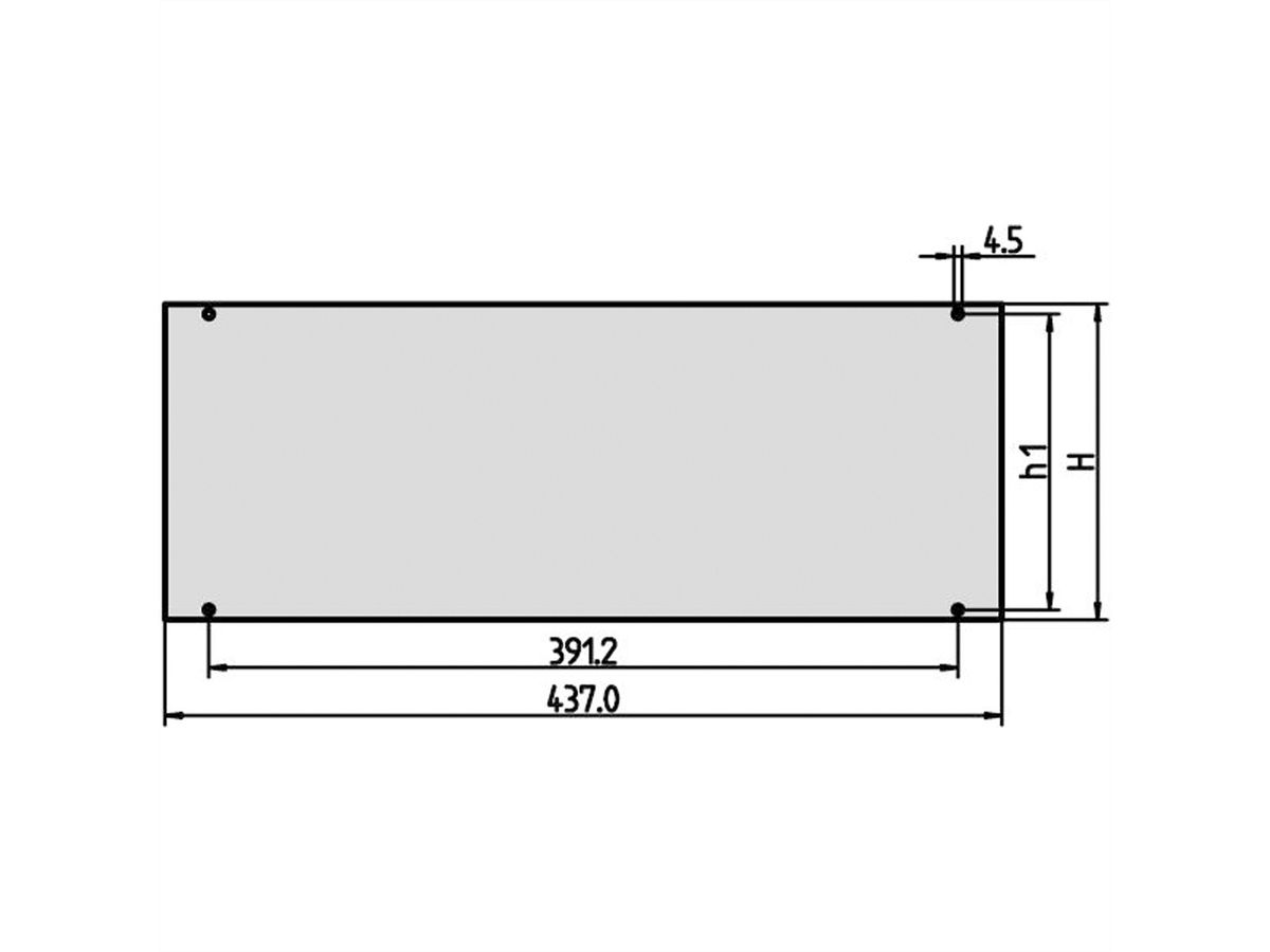 SCHROFF Inpac voorpaneel, 2 HE, 2,5 mm, Al, geanodiseerd, onbehandelde randen