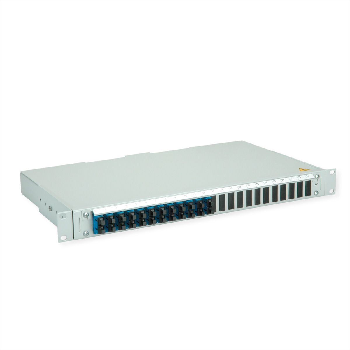 TELEGÄRTNER BASIS V LWL-Panel mit Kupplungen, 12x SC Duplex, blau, OS2
