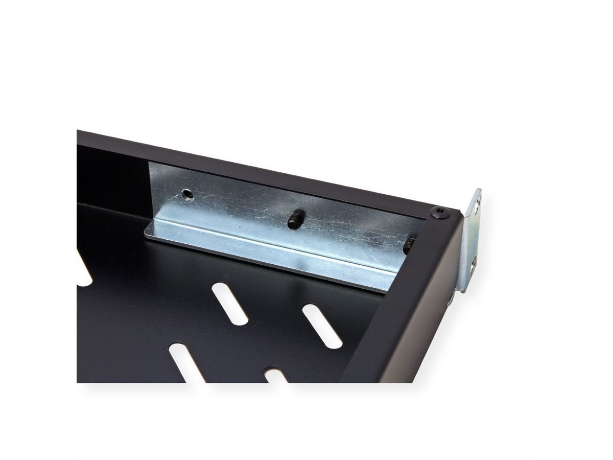 VALUE 19"-plank 1HE in diepte verstelbaar, 440 x 568 mm, 50 kg draagvermogen