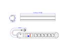 BACHMANN PRIMO RCD stekkerdoos 6x geaard contact 1xRCD gezekerd, aluminium, 2 m