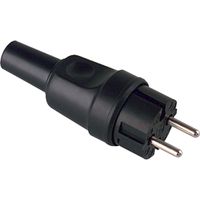 BACHMANN massief rubberen contour stekker, zwart, zonder beschermend contact