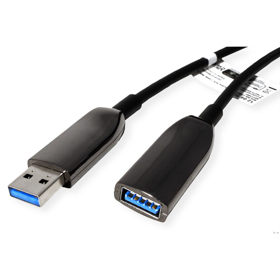 ROLINE Aktieve USB 3.2 Gen 1 verlengkabel, AOC, zwart, 10 m