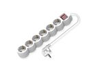 VALUE 6-voudige stekkerdoos met schakelaar, wit, 3 m
