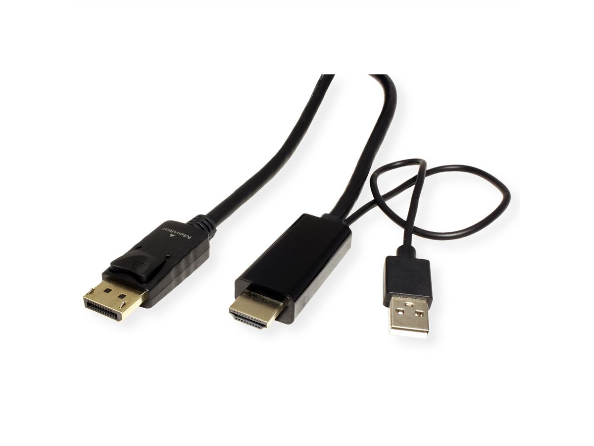 ROLINE Cable, UHDTV - DisplayPort, M/M, black, 3 m