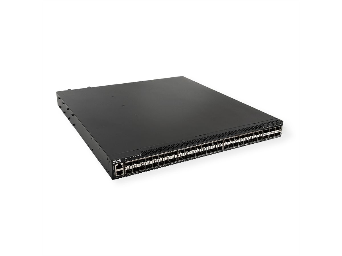 D-Link DXS-3610-54S/SI/E 48x 1/10GbE SFP/SFP+ poorten, 6x 40/100GbE QSFP+/QSFP28-poorten L3 Stackable 10G Managed Switch