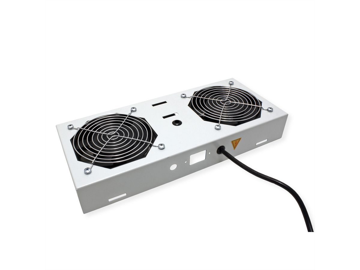 ROLINE Fan unit with 2 fans, for 19" Wall Cabinet grey