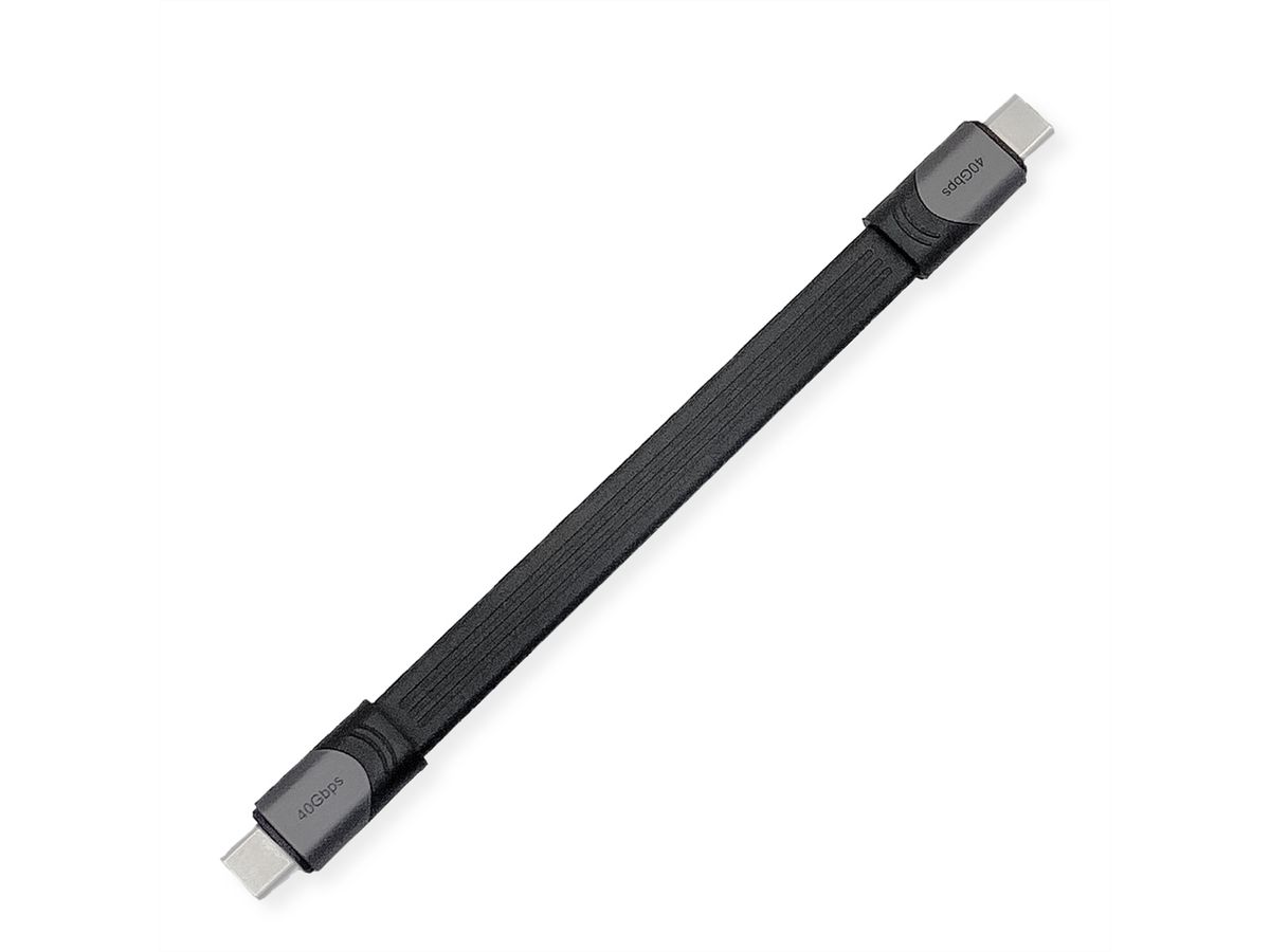 ROLINE USB4 Gen3x2 Cable, PD (Power Delivery) 20V5A, with Emark, C-C, M/M, black, 15 cm