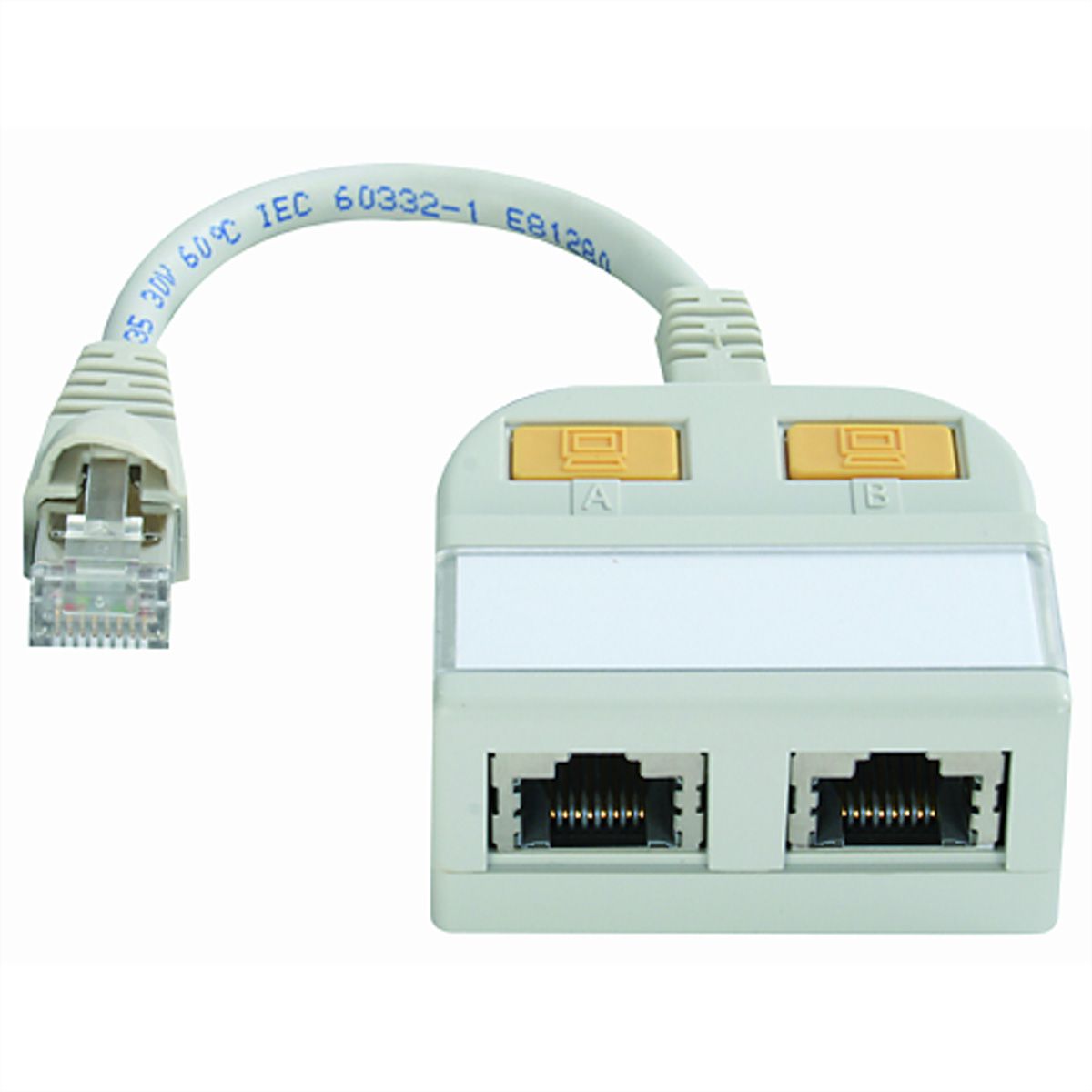 TELEGÄRTNER T-Adapter, uitgang op 2x 10Base-T