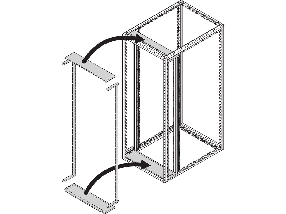 SCHROFF Varistar Afdekkap, glad, 600W, 145mm verzonken 19" vlak, 2200H