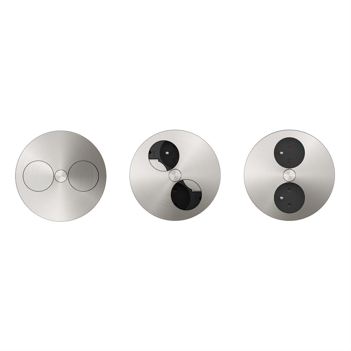 BACHMANN TWIST 2S 2x UTE, earthing contact mounting plug, silver, 2 m