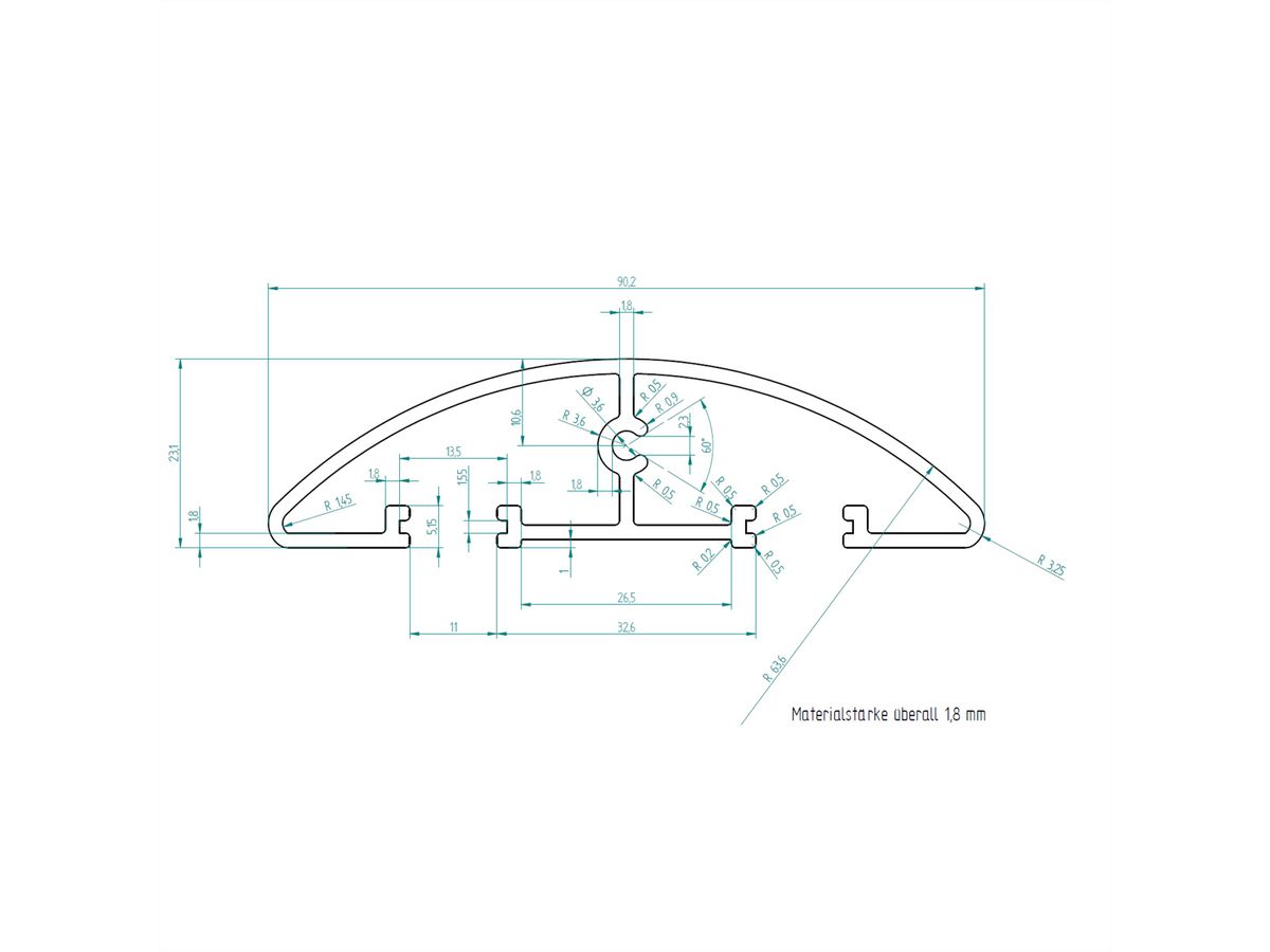 BACHMANN Easy-Bridge 100cm ALU zilver geanodiseerd