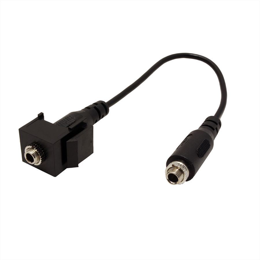 BACHMANN Keystone mini-jack 3,5 mm 3-polig. stereo, zwart