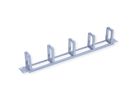 VALUE 19" 1U Cable Management Plate, C-Type, 5 Hooks, Cut-out front panel / cable feed-through, grey