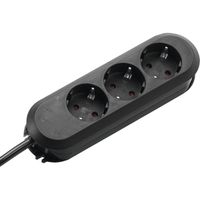 BACHMANN SMART socket strip 3x earthing contact, screwed, black, 3 m