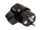 BACHMANN solid rubber angled plug, black with earthing contact
