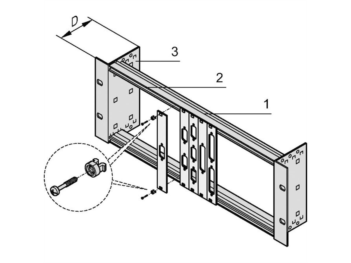 SCHROFF 19" Module Support Without strain Relief