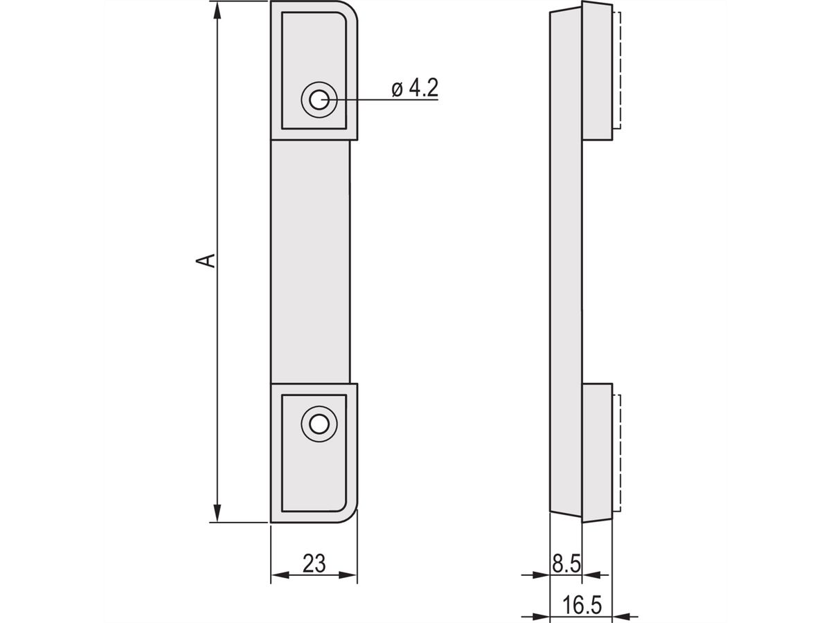 SCHROFF CompacPRO Achtervoet met rubberen inleg, 3 HE