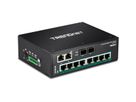 TRENDnet TI-PG102 10-poorts DIN-Rail Switch Industriële Gigabit PoE+