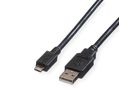 ROLINE USB 2.0 Cable, A - Micro B, M/M, black, 0.8 m