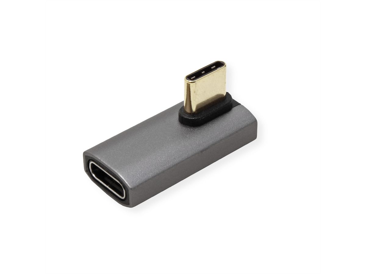 ROLINE Adapter, USB4 Gen 3x2, Aluminum, 90° rotated, Type C, M/F, silver