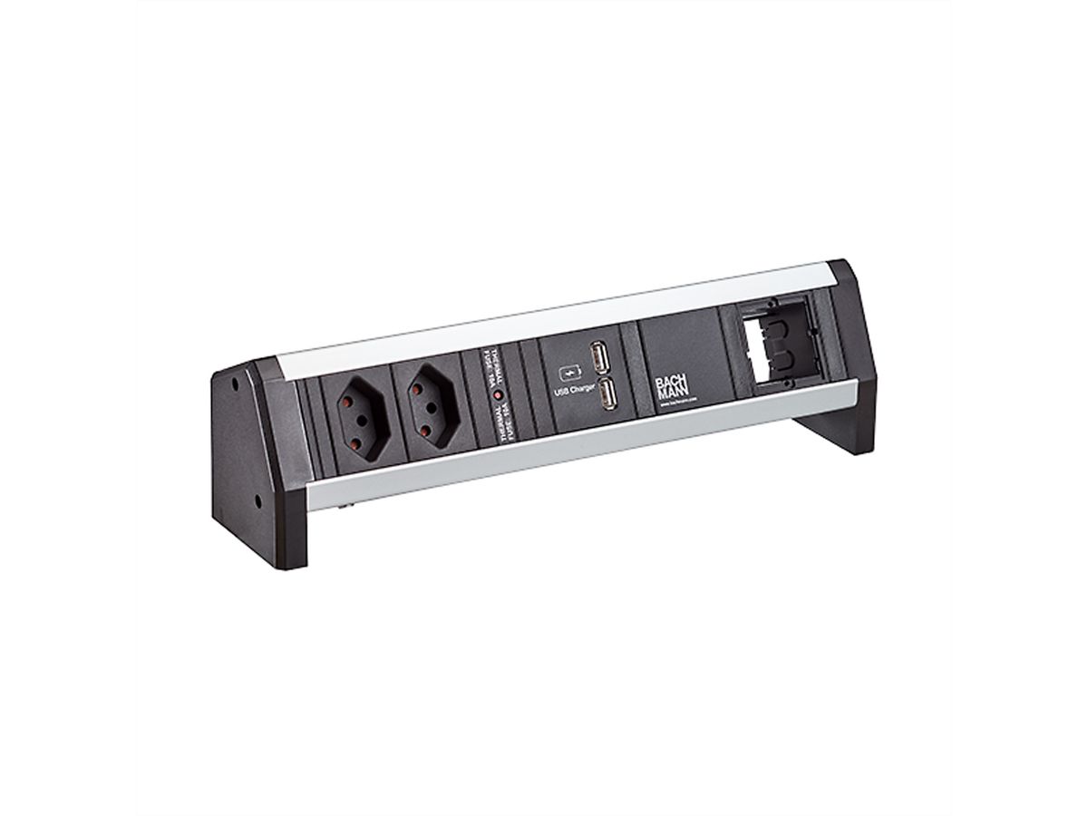 BACHMANN DESK 2xCH USB Oplader, 1xCM Stroom GST18 Zwitserland