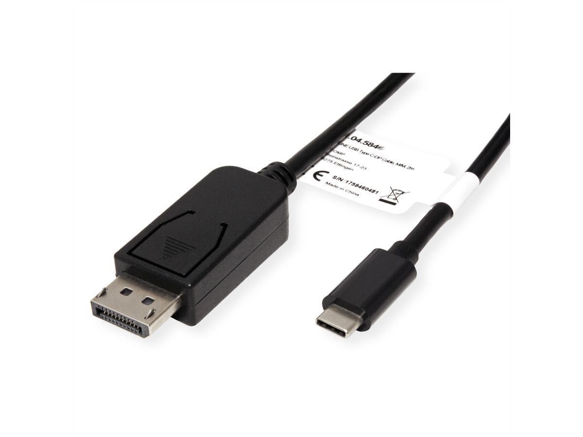 ROLINE Type C - DisplayPort Cable, M/M, 1 m