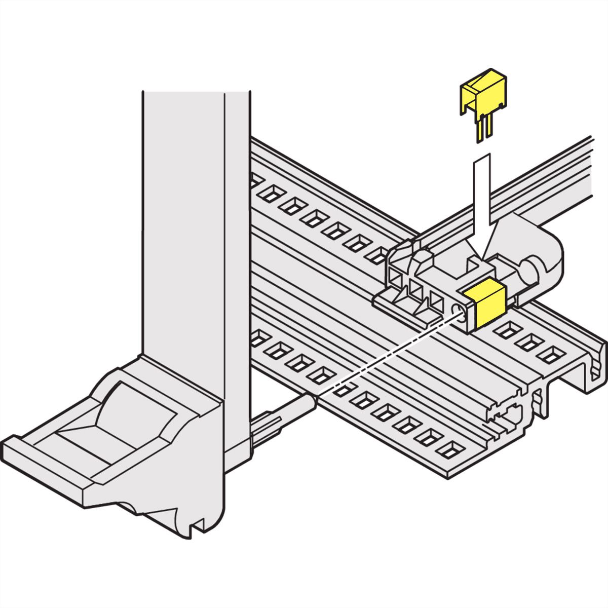 SCHROFF geleiderail met codering IEEE ESD Clip, uitlijnpin