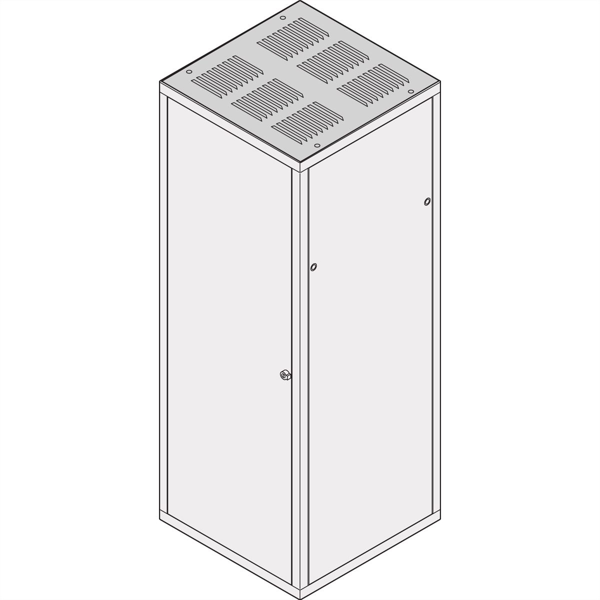 SCHROFF Eurorack Top Cover Flush, Louvered , RAL 7021, 600W 600D