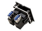 BACHMANN Frame 2xUSB 3.0, 90° uitgang zijkant
