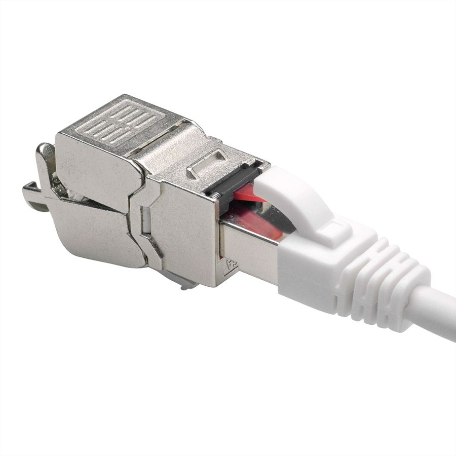 VALUE Cat.6A (Class EA) Keystone, RJ-45, afgeschermd, zilver, zonder gereedschap