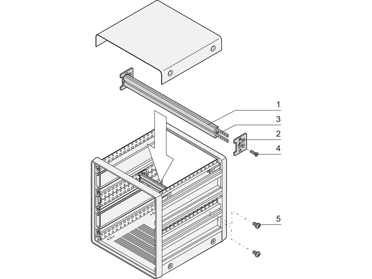 SCHROFF horizontale rail, midden, type ST-C, 63 PK