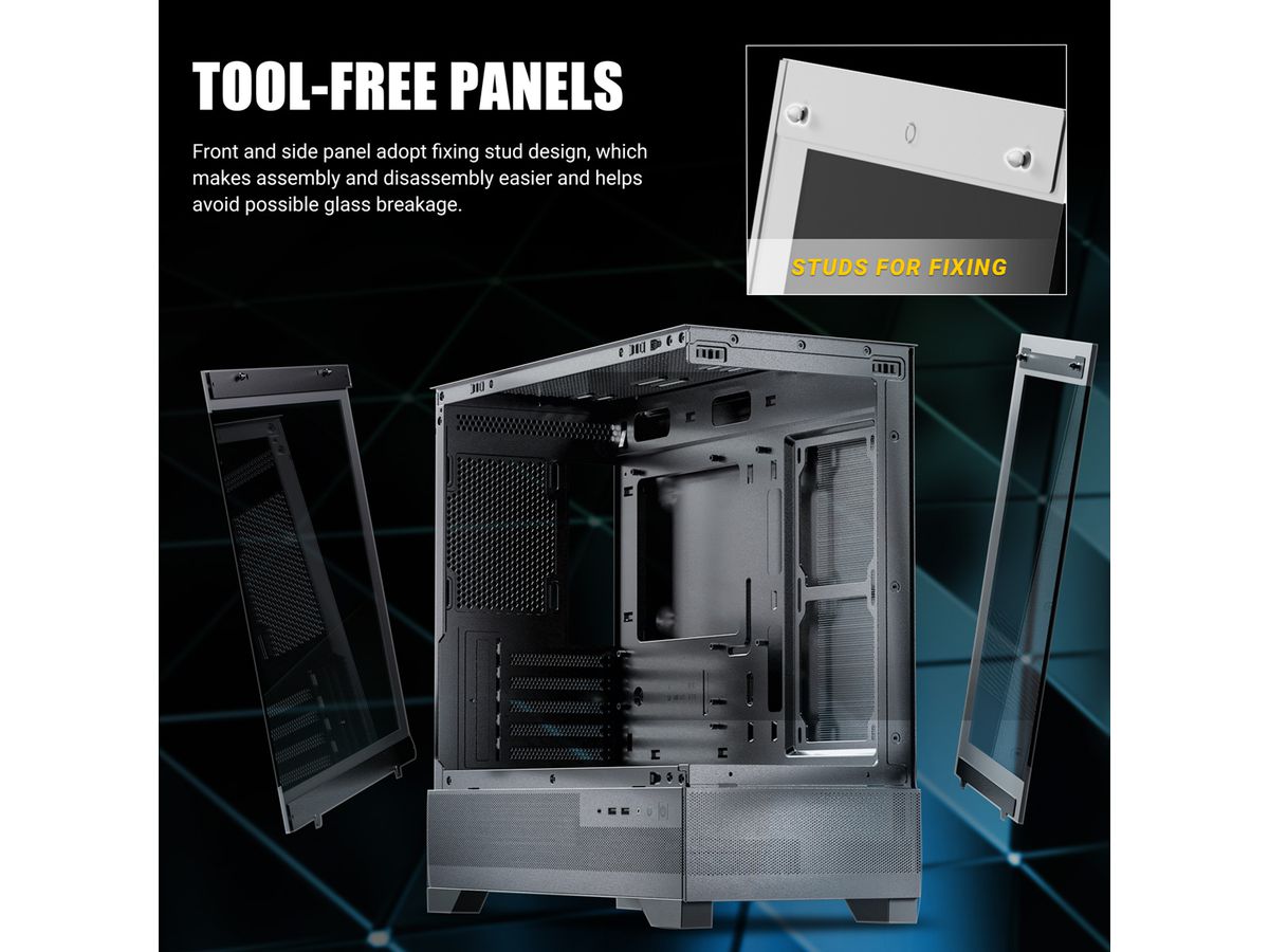 ANTEC CX500M ARGB PC Gehäuse Mini Tower Micro-ATX, schwarz