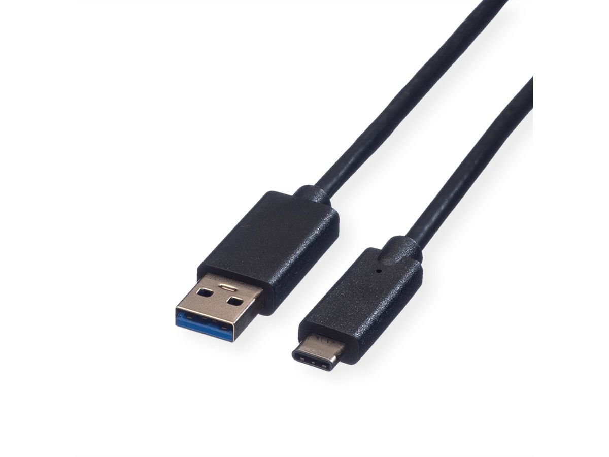 ROLINE GREEN USB 3.2 Gen 1 kabel, A-C, M/M, zwart, 0,5 m