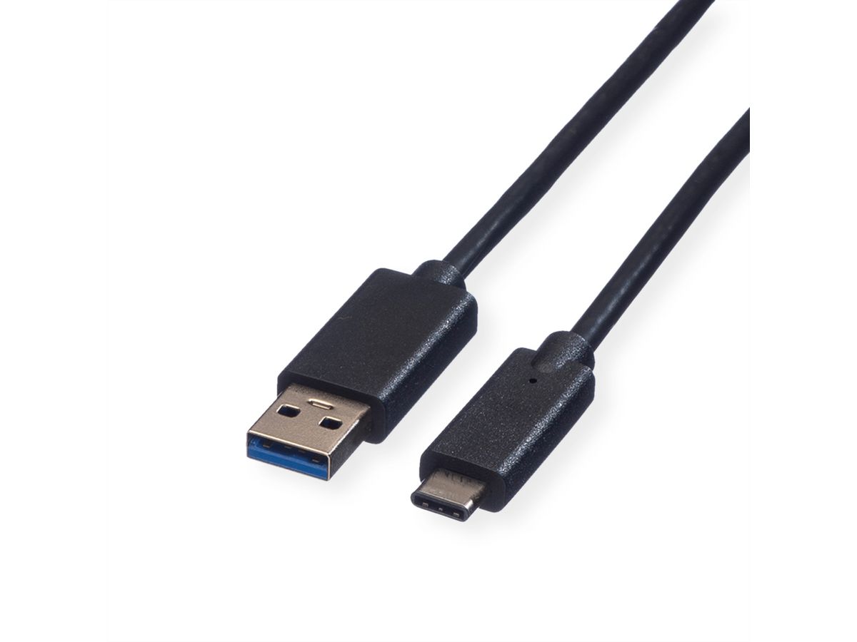 ROLINE USB 3.2 Gen 1 kabel, A-C, M/M, zwart, 0,5 m