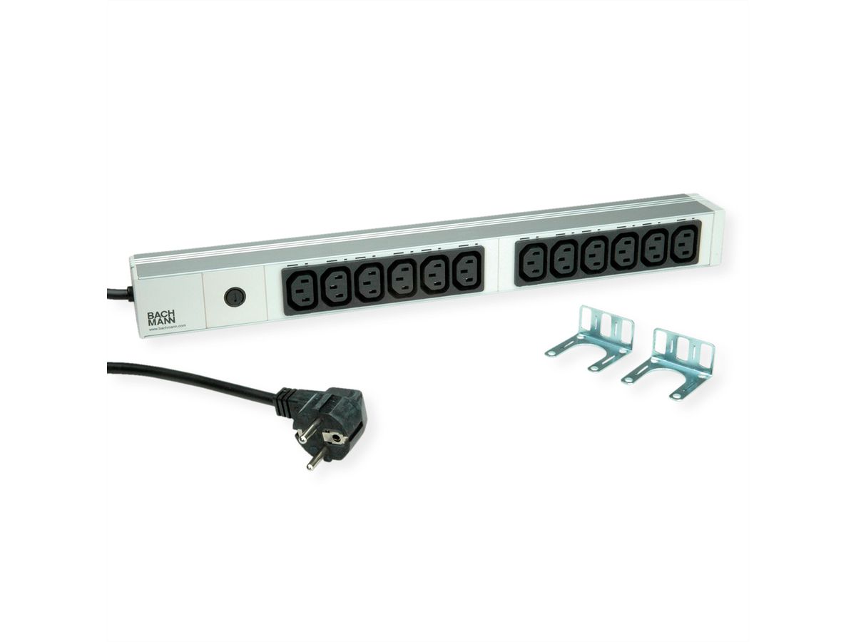 BACHMANN 19" 1U 12xC13 2.0m CEE7/7