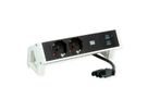 BACHMANN DESK2 2xP40 1xUSB A/C 22W, 0,2m GST18 RAL9010, Italië