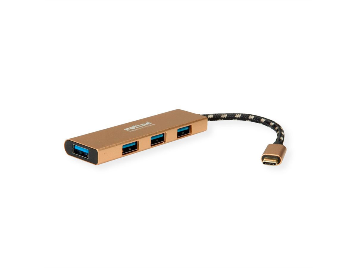 ROLINE GOLD USB 3.2 Gen 1 Hub, 4 poorts, type C aansluitkabel