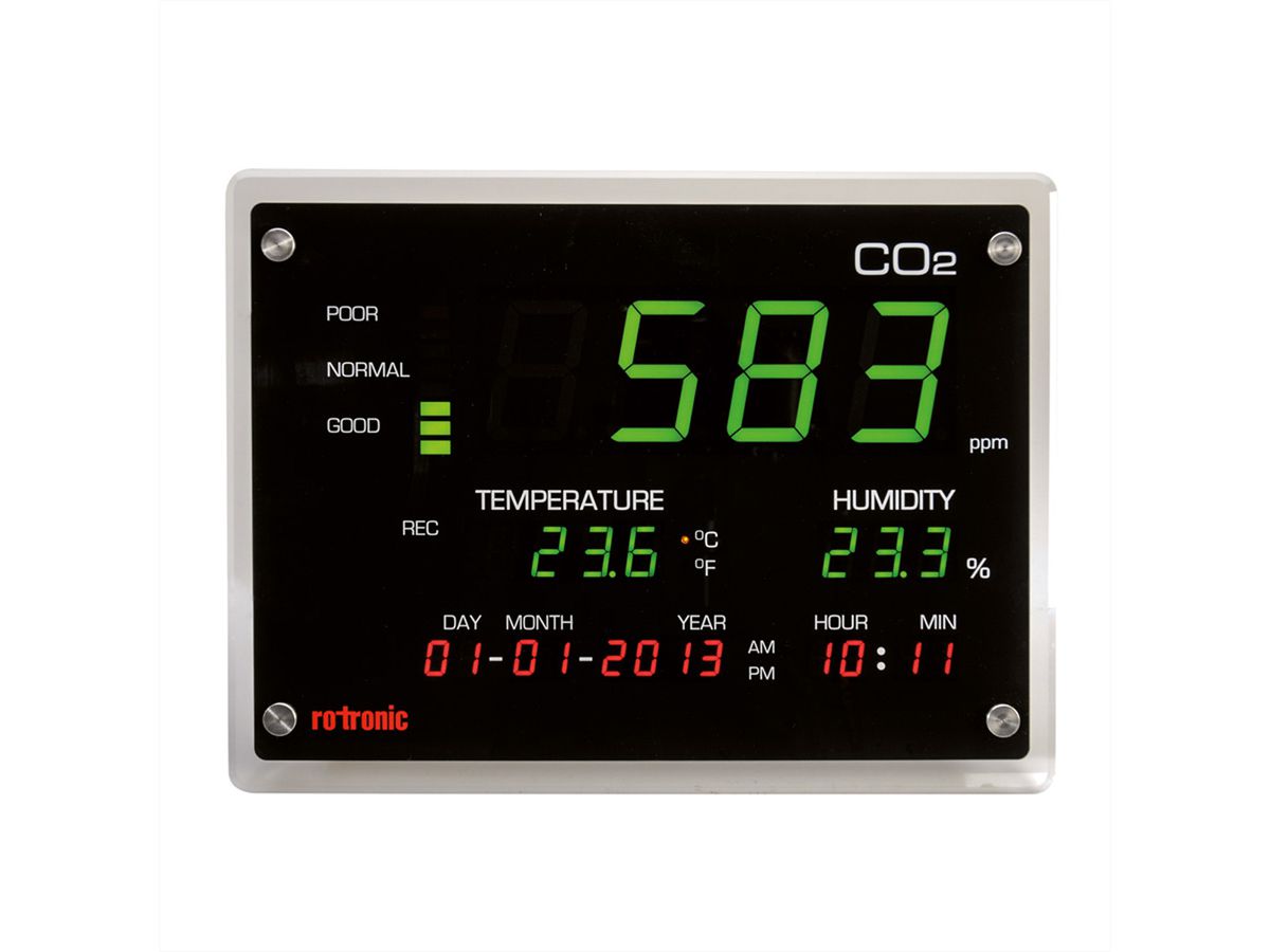 ROTRONIC CO2-display voor bewaking van de luchtkwaliteit binnenshuis