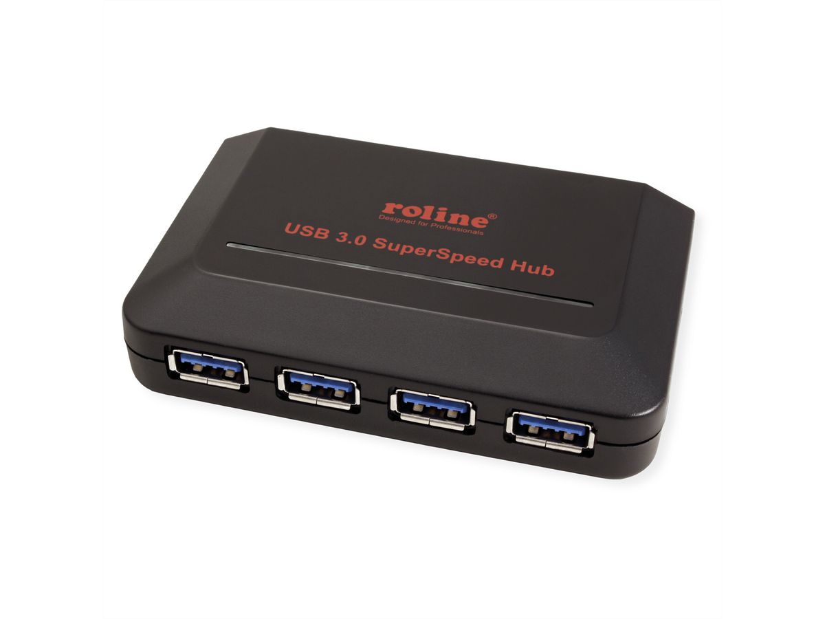 ROLINE USB 3.2 Gen 1 Hub, 4 Ports, with Power Supply