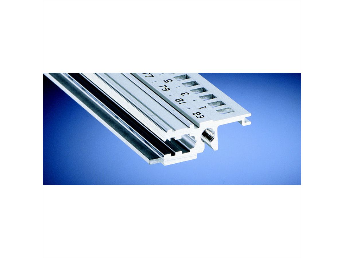 SCHROFF horizontale rail, voorzijde, type L-KD, licht, korte lip, 40 PK