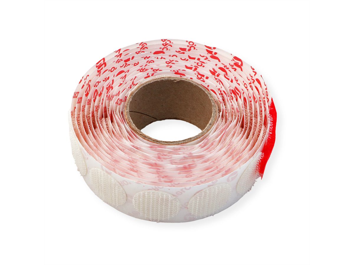 VELCRO® Zelfklevende klittenbandstippen alleen haken 19mm x 125 Wit