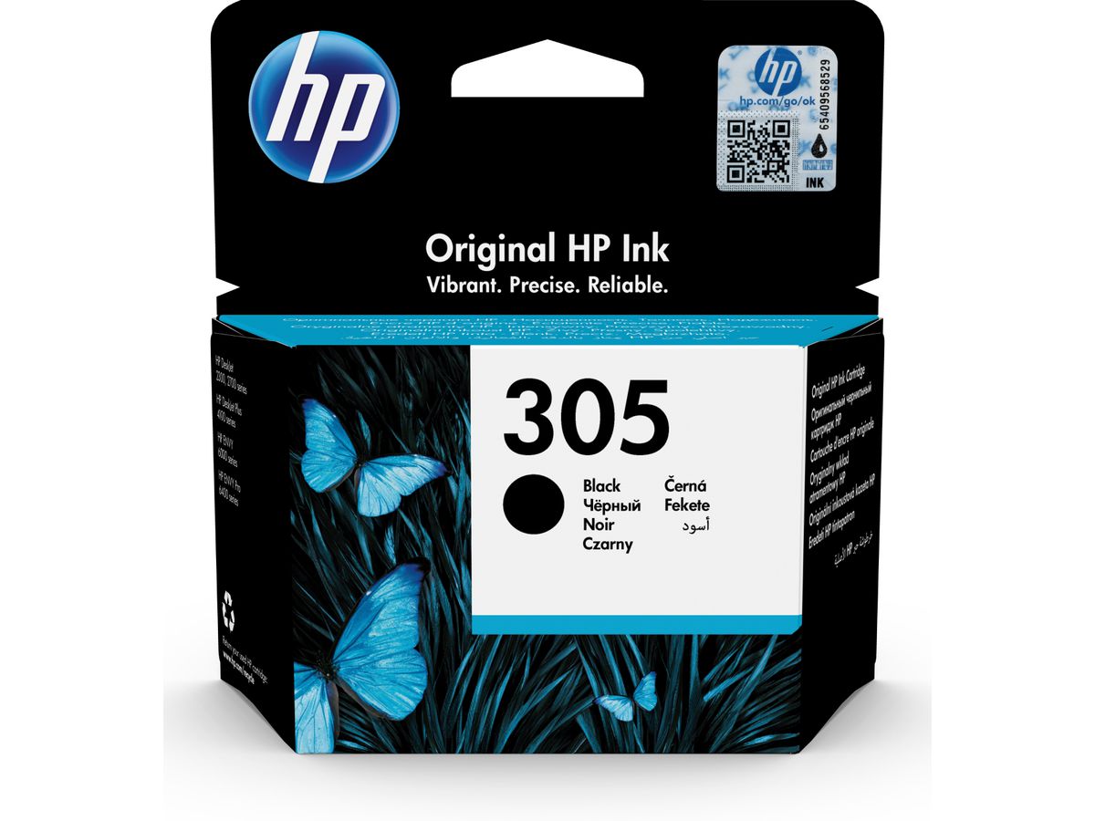HP 305 Black Original Ink Cartridge 1 stuk(s) Origineel Normaal rendement Zwart