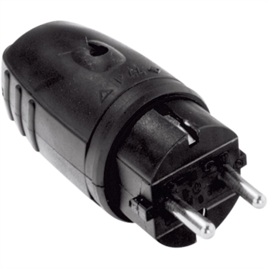 BACHMANN rubber earthing contact plug, black without bend protection, mountable