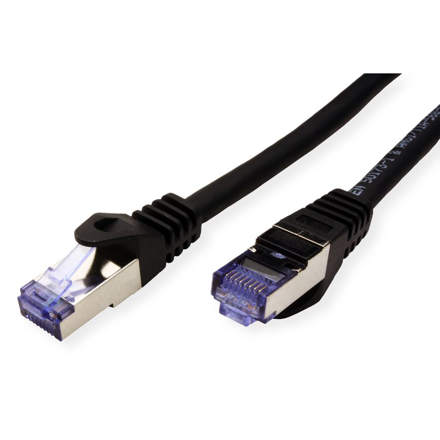 ROLINE Patchkabel Cat.6A S/FTP (PiMF), Component Level, LSOH, zwart, 0,3 m