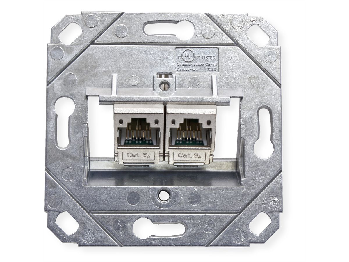 BTR Dozen InbouwP/2 reinweiss E-DAT Module 2 Poorts, Cat.6 (Class E)